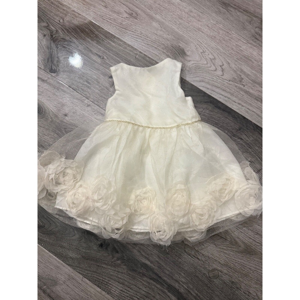 Mia & Mimi Ivory Dress Flower Girl Party Wedding Sparkle 3/6M